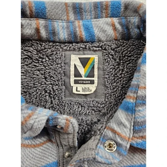 Voyager Shacket Men's Women's Size L Heavy Fleece Outerwear Inside Media Pockets - Picture 3 of 10